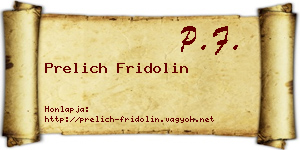 Prelich Fridolin névjegykártya